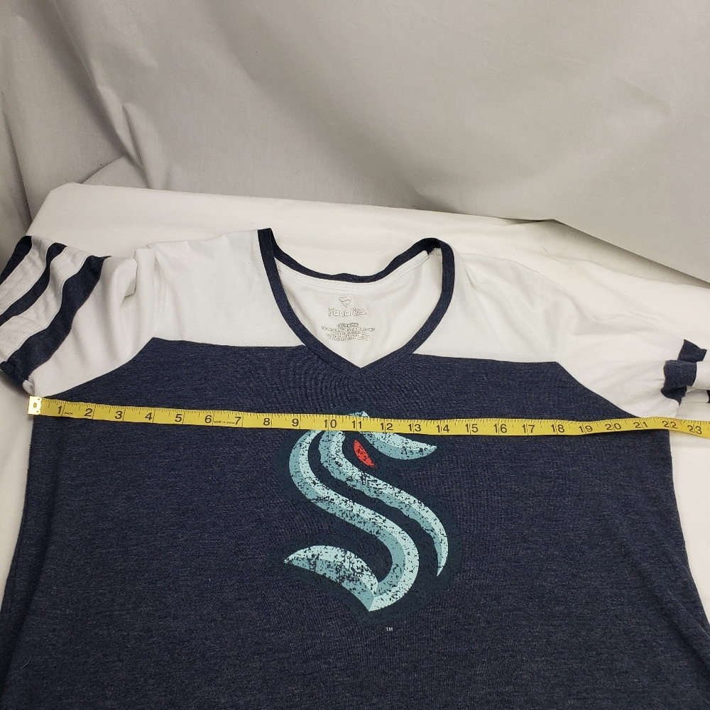 Fanatics Women’s Seattle Kraken 3/4 Arm T-Shirt Size XL - Picture 3 of 4